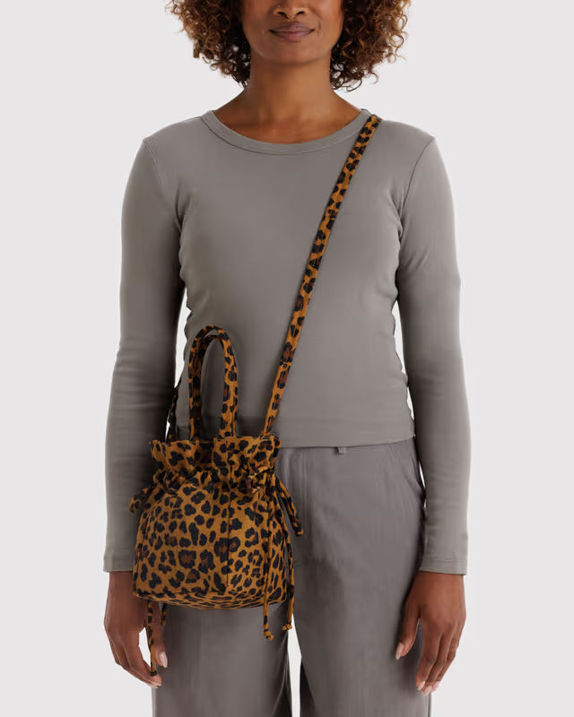 Baggu Nylon Drawstring Bag Leopard