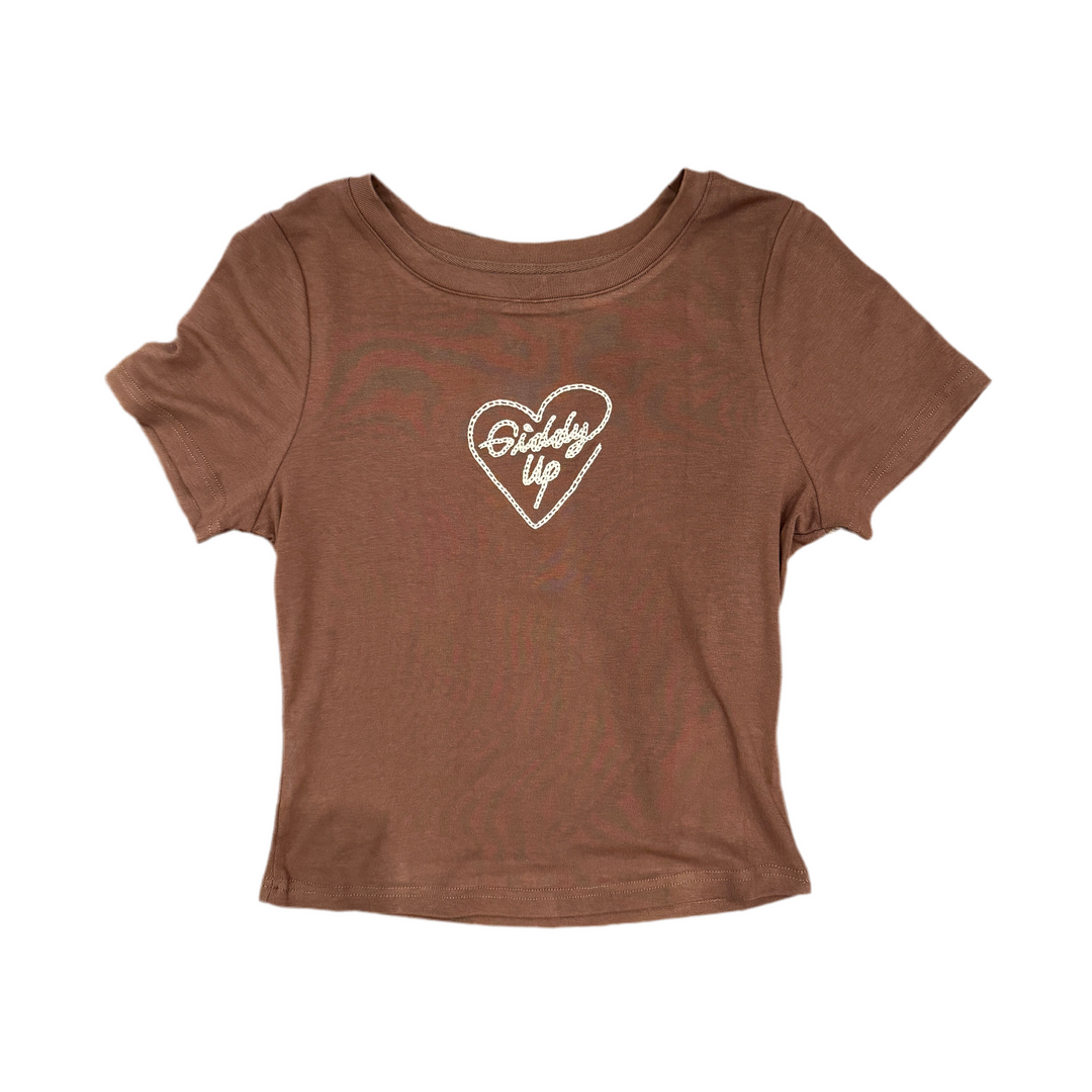 Giddy Up Embroidered Baby Tee