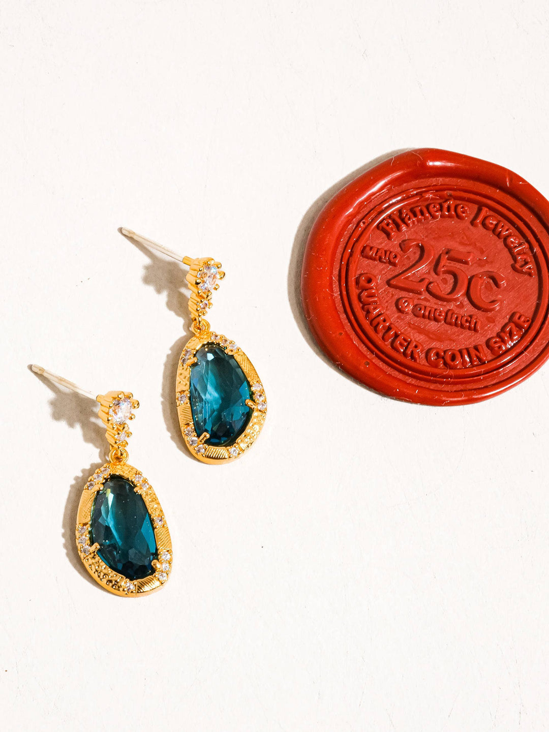 Tria 18K Gold Gemstone Statement Earring