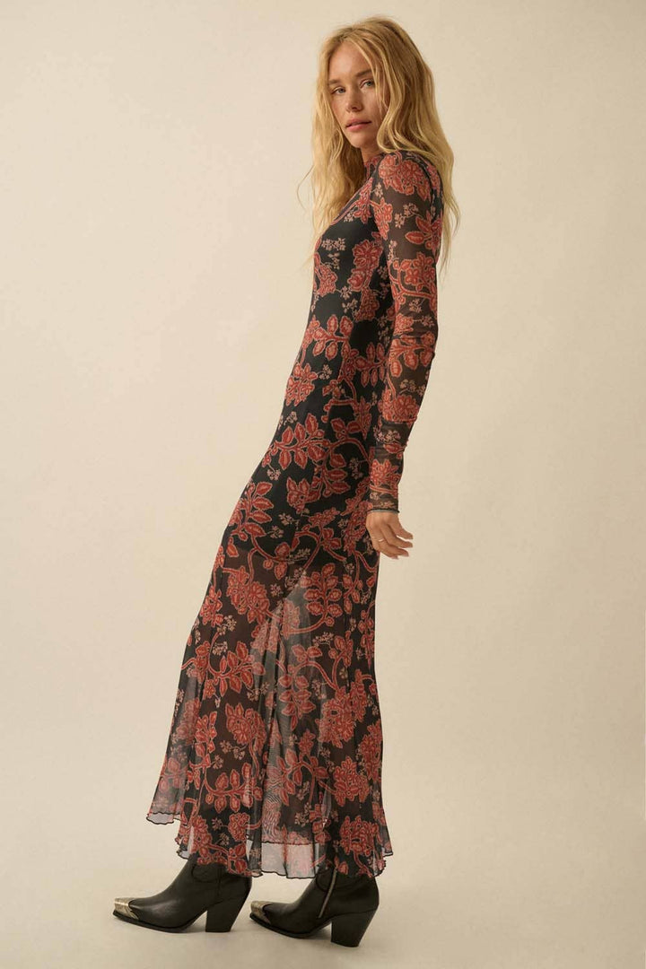 Bonnie Floral Mesh Maxi Dress