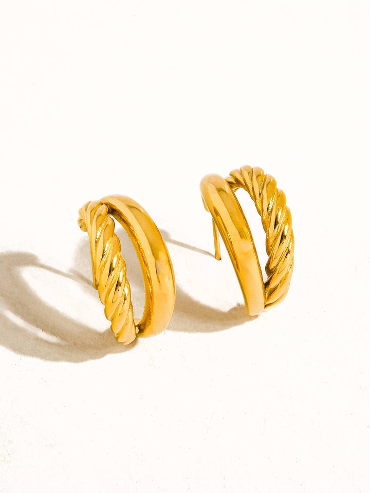 Ghislaine Braided Double Hoop Earring