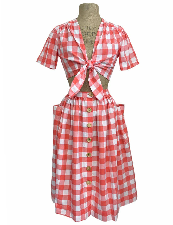 Scout Picnic Plaid Daisy Tie Top