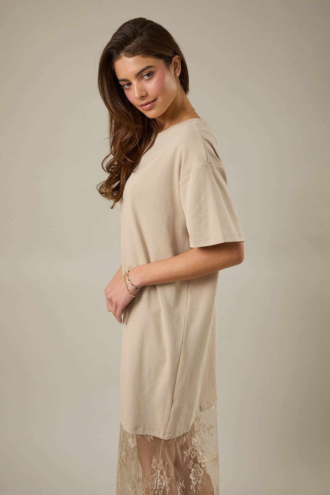 Grace Lace T-Shirt Maxi Dress