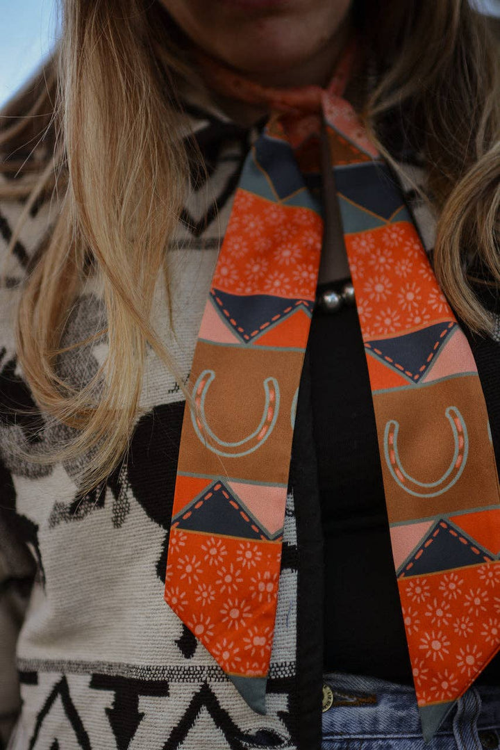 Frontier Quilted Patchwork Silk Twilly Scarf