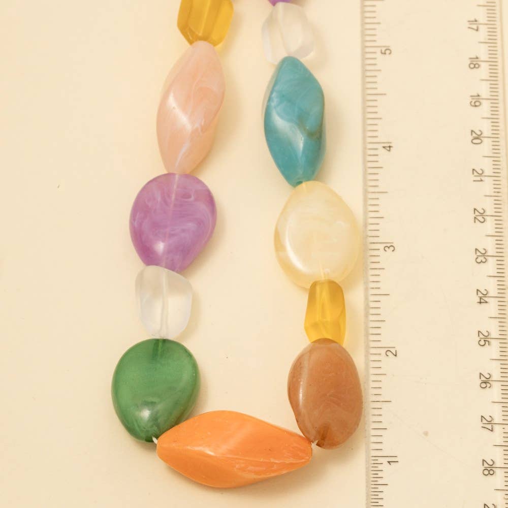 Irregular Chunky Marble Beads Necklace