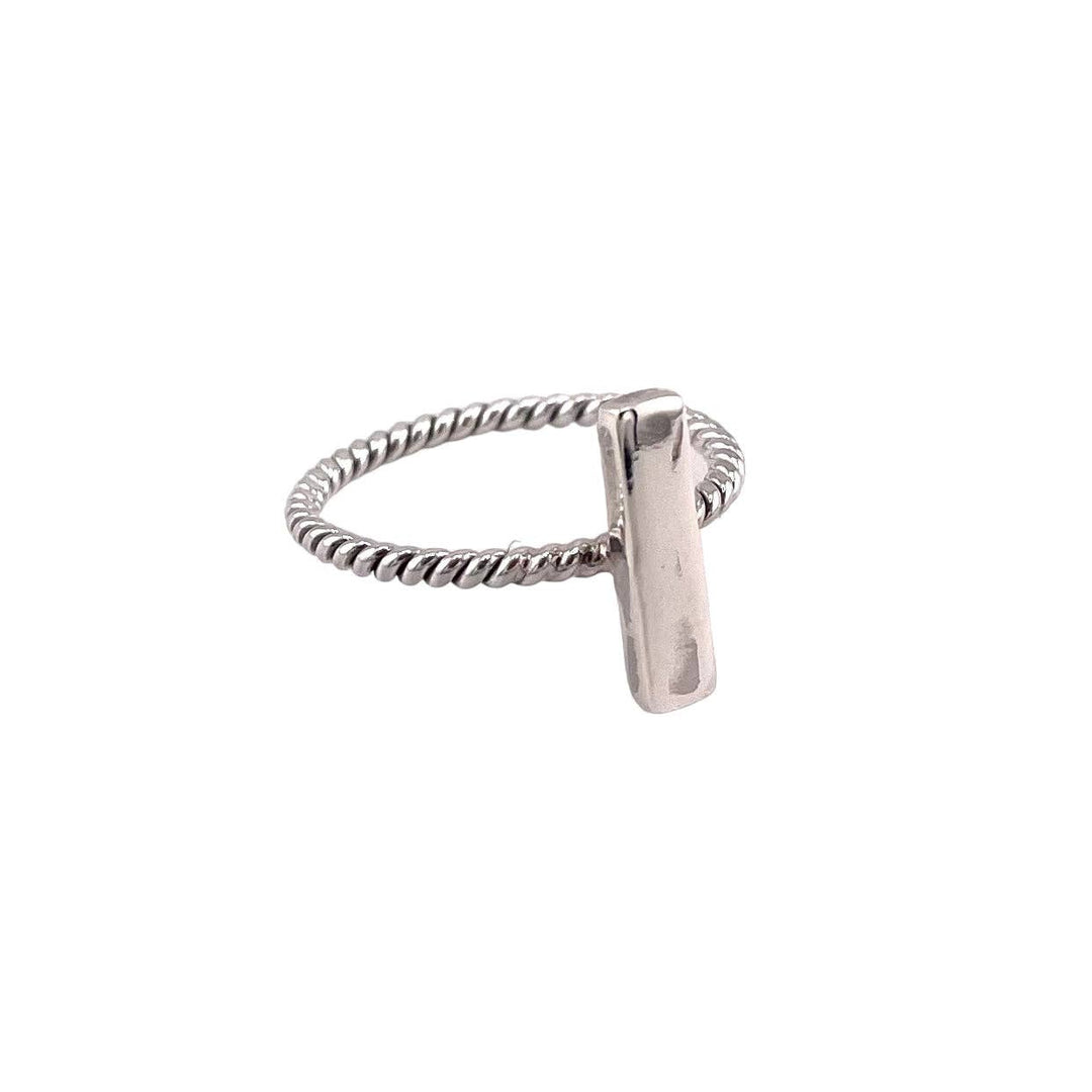Bar Rope Sterling Silver Ring