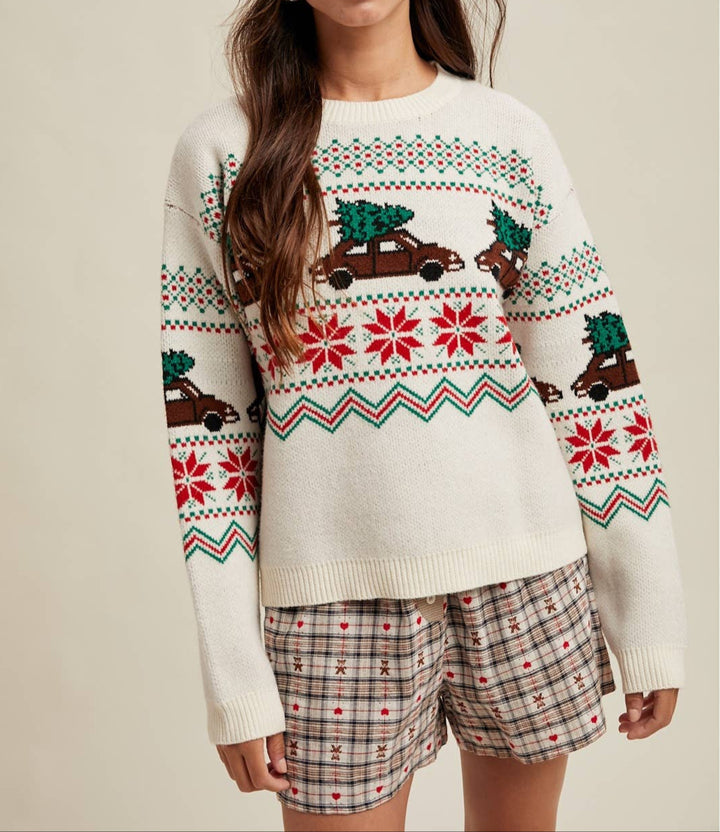 Christmas Tree Car Sweater
