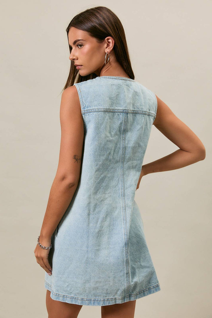 Daisy Button-Down Denim Dress