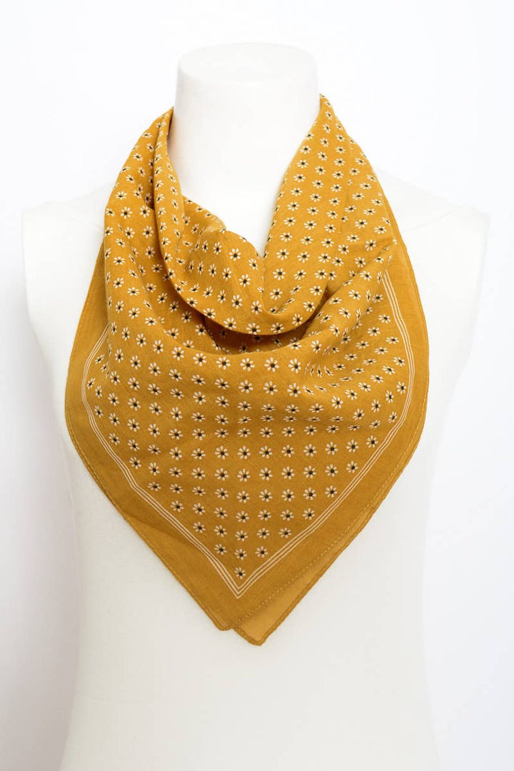 Daisy Flower Cotton Bandana