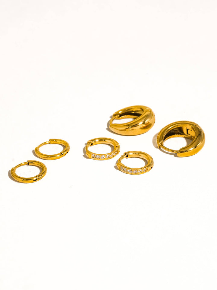 Rayon Glam Hoop Earring Set