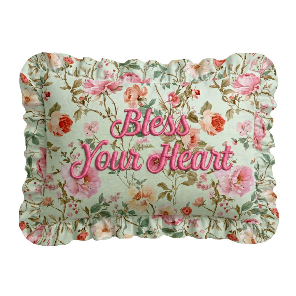Bless Your Heart Ruffled Pillow