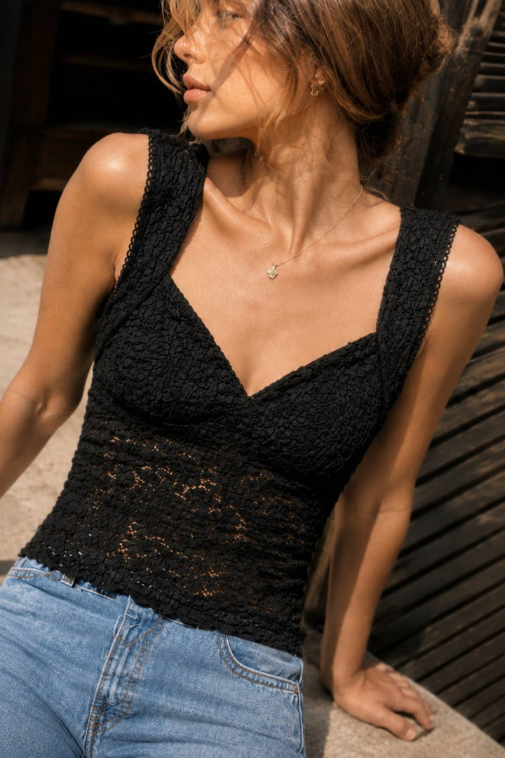 Bella Soft Lace Sleeveless Top