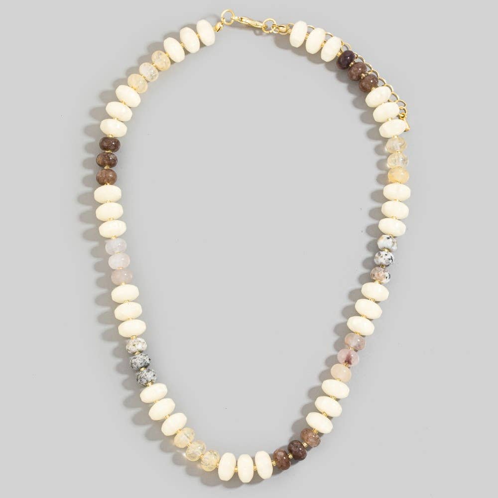 Mixed Glass Disc Beaded Necklace