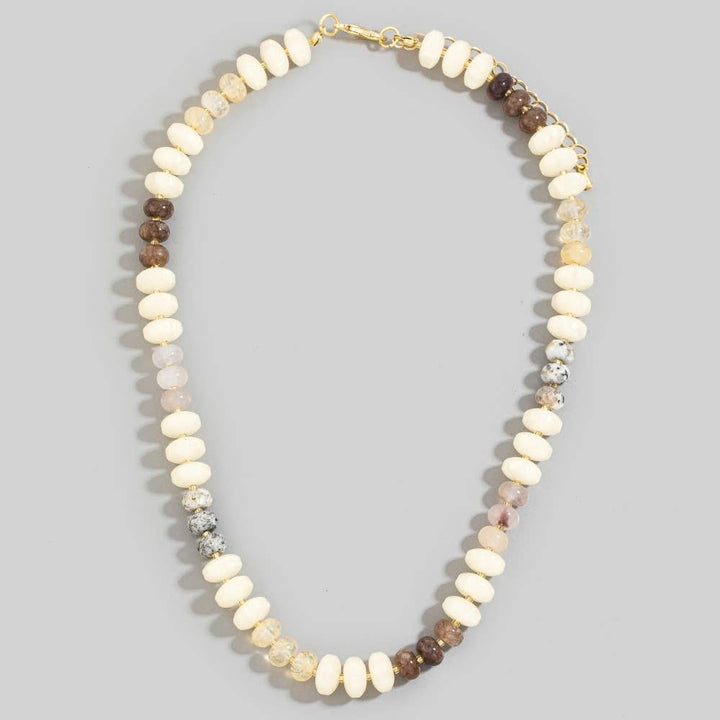Mixed Glass Disc Beaded Necklace