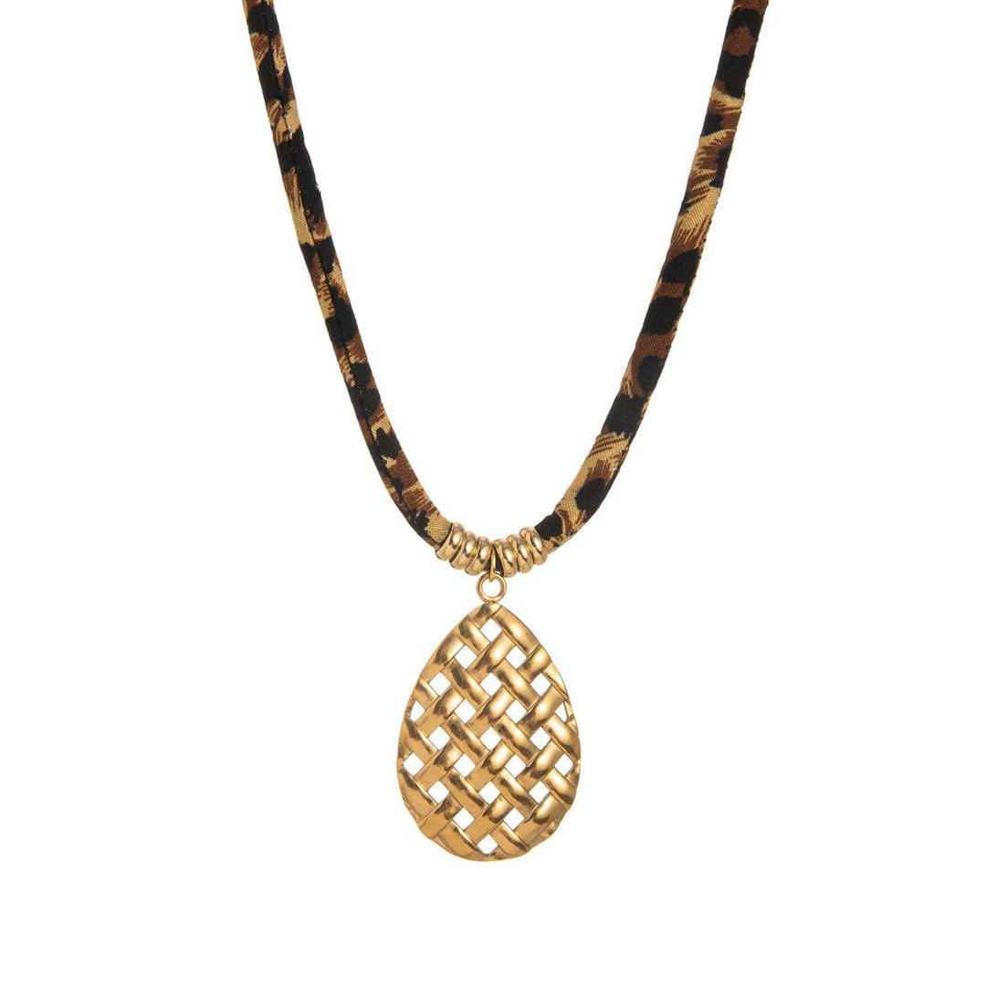 Leopard Velvet Charm Necklace