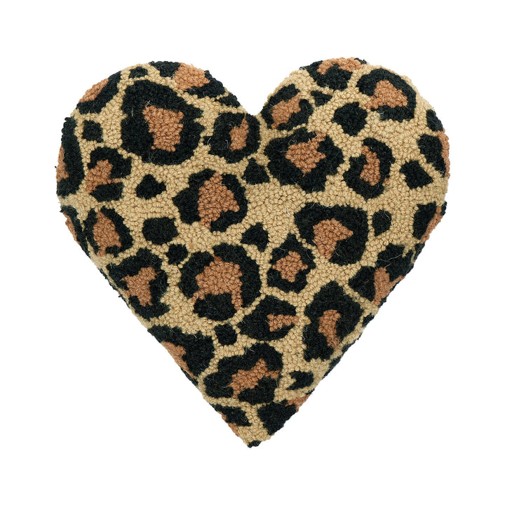Shaped Leopard Heart Pillow