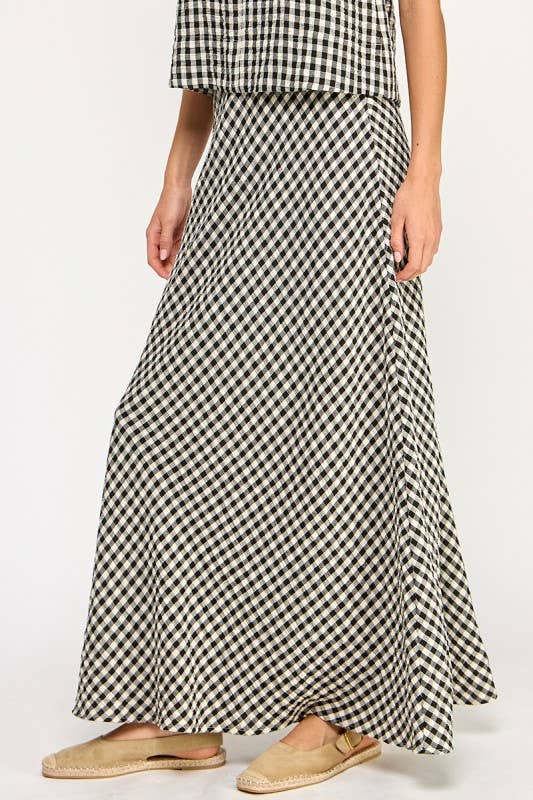 Maggie Gingham Maxi Skirt