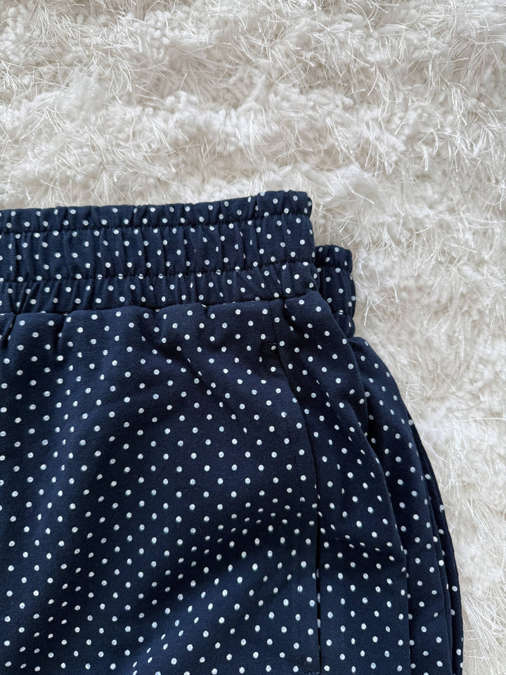 Navy Blue Polka Dot Shorts