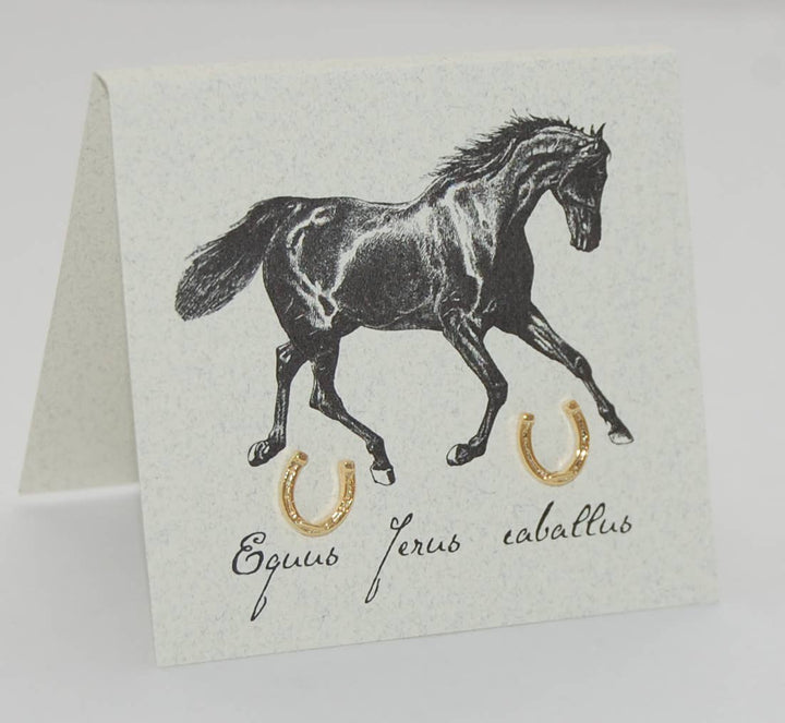 Horseshoe Gold Stud Earrings