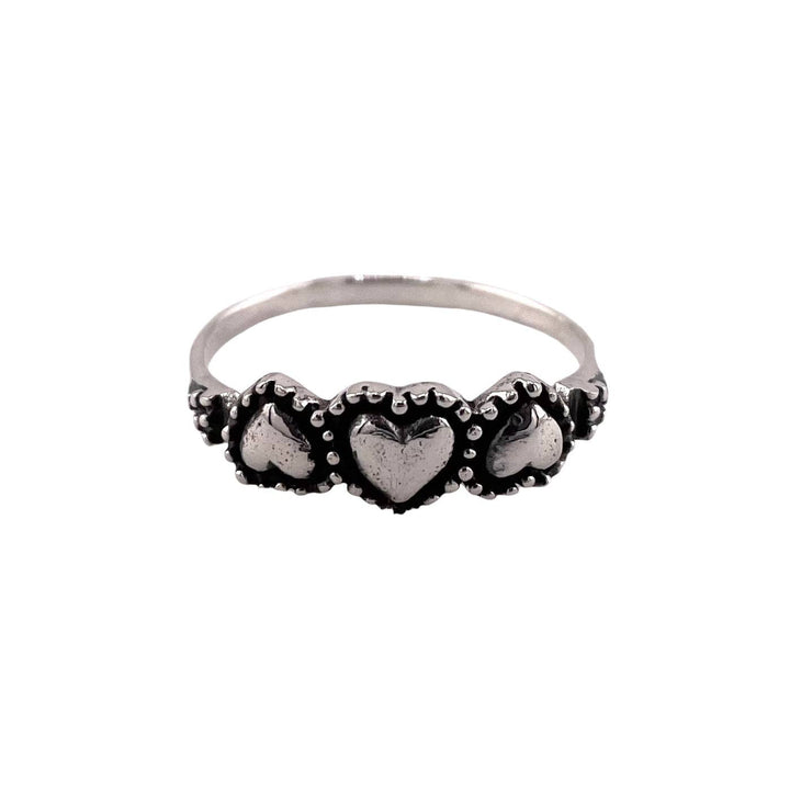 Triple Heart Sterling Silver Ring