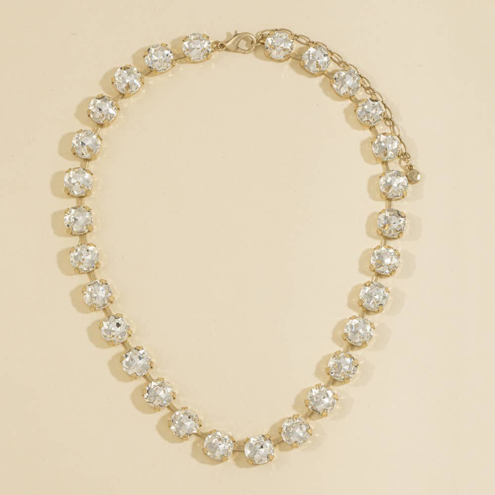 Round Crystal Tennis Necklace