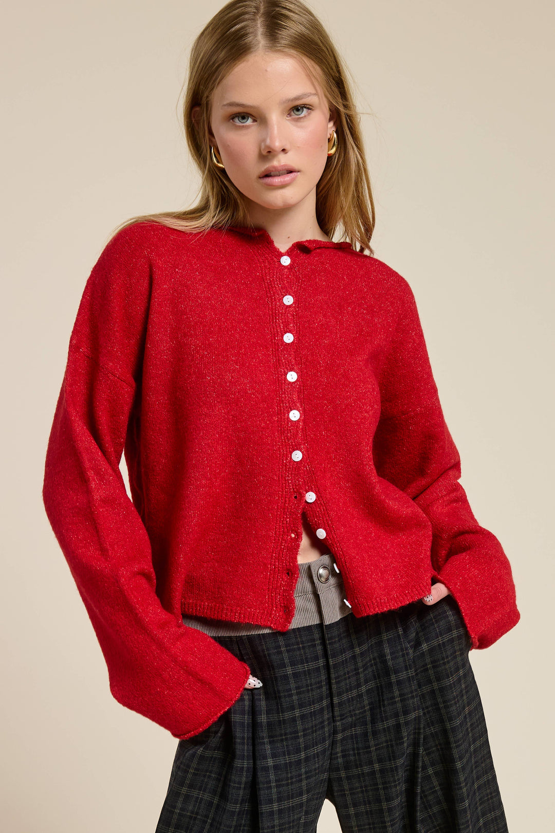 Emma Essential Button Down Cardigan Top