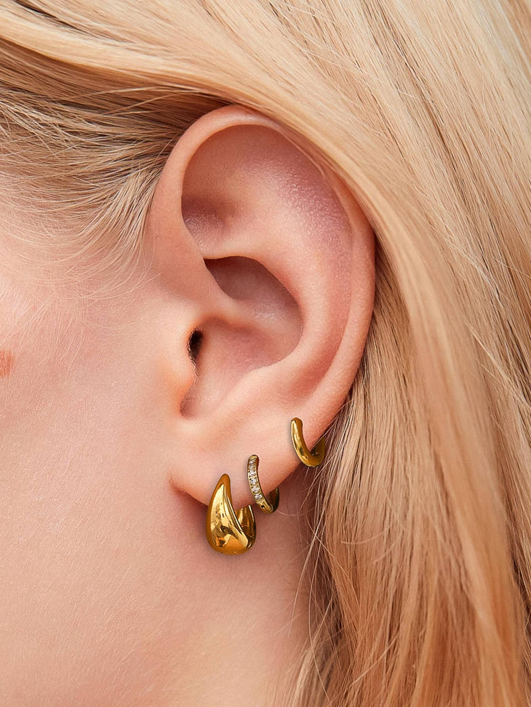 Rayon Glam Hoop Earring Set