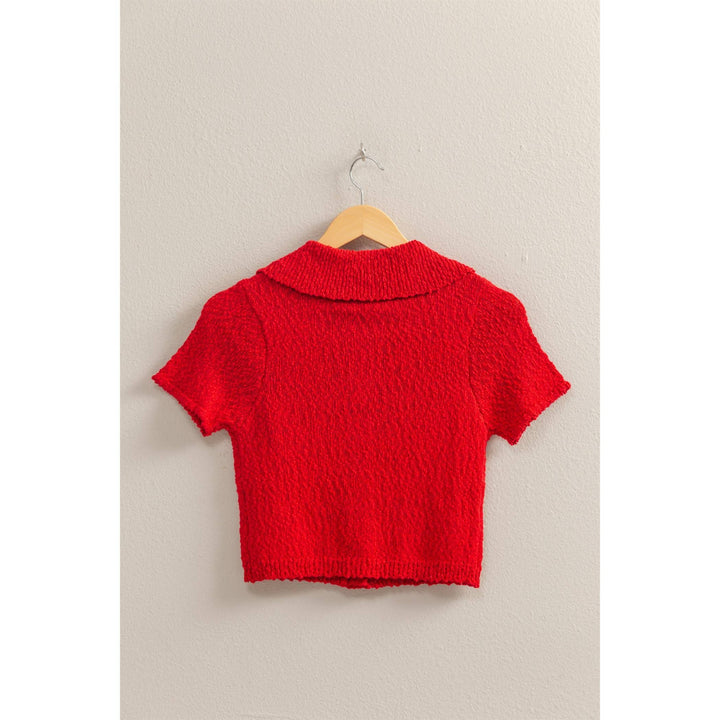 Alix Button Crop Sweater Top