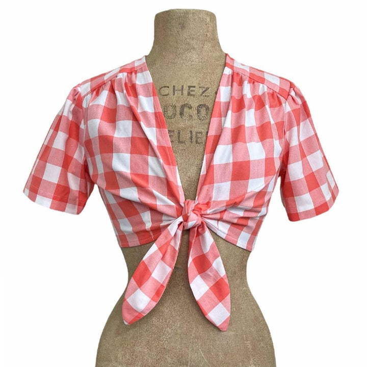 Scout Picnic Plaid Daisy Tie Top