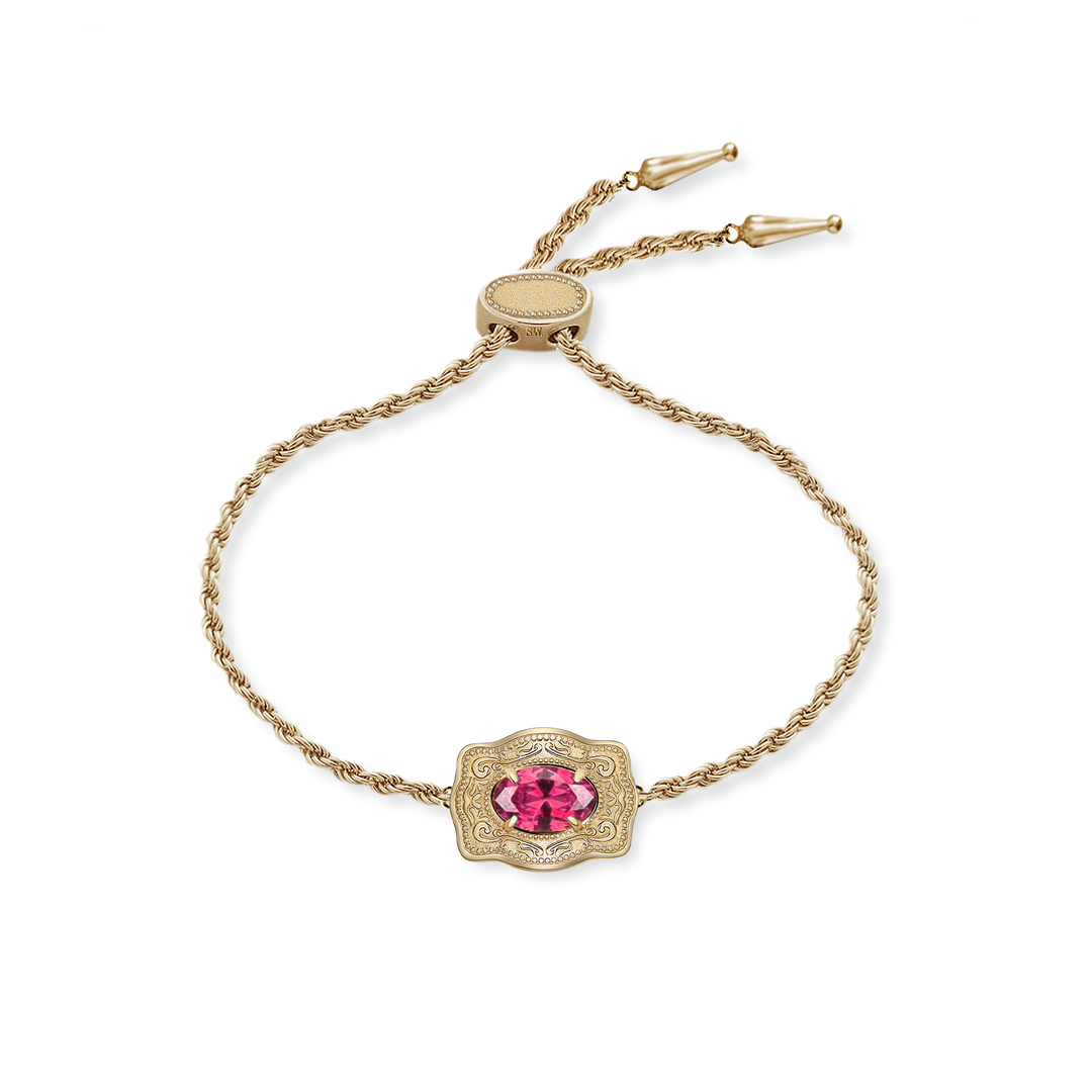Ultra Mini Belt Buckle Birthstone Bracelet