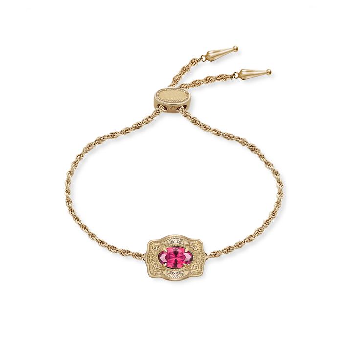 Ultra Mini Belt Buckle Birthstone Bracelet