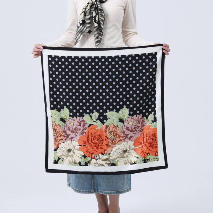 Polka Dot & Floral Reversible Scarf