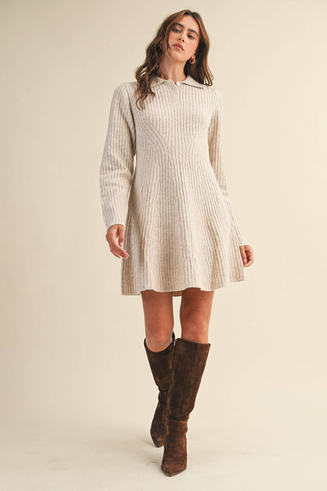 Lane Flared Sweater Mini Dress