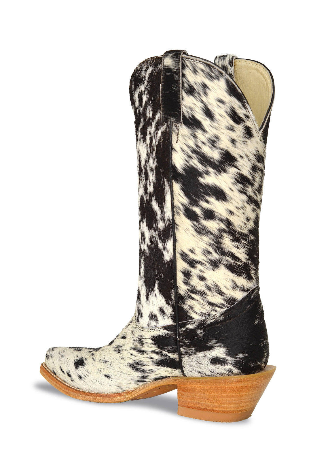 Claire Classic White and Black Speckle Cowboy Boots