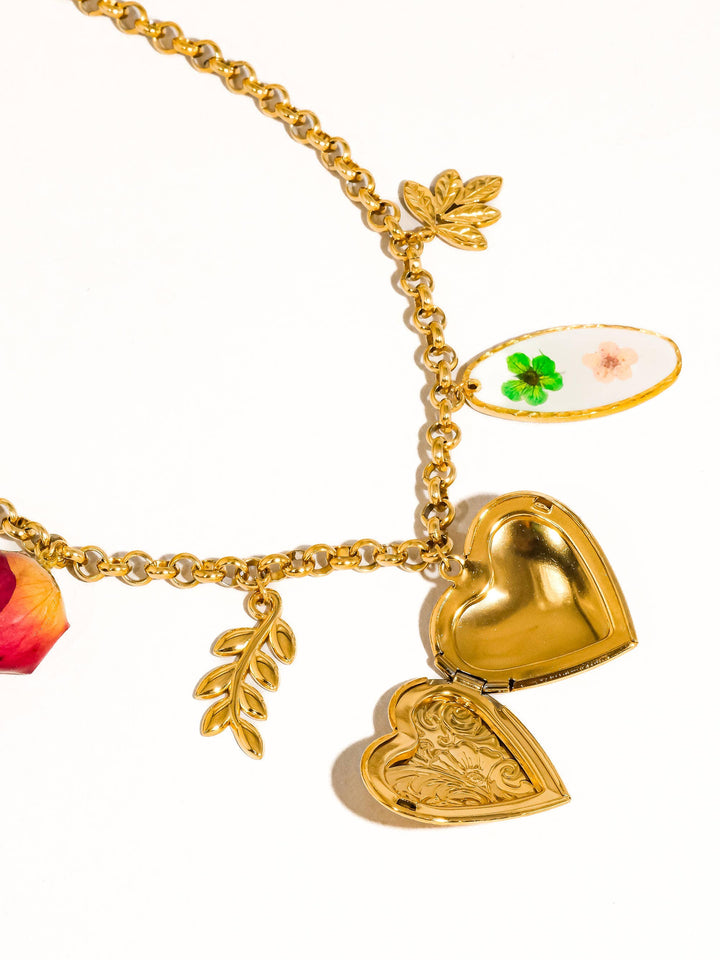 Lantana Vintage Locket Charm Necklace