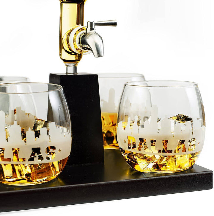 Dallas City Skyline Decanter Set