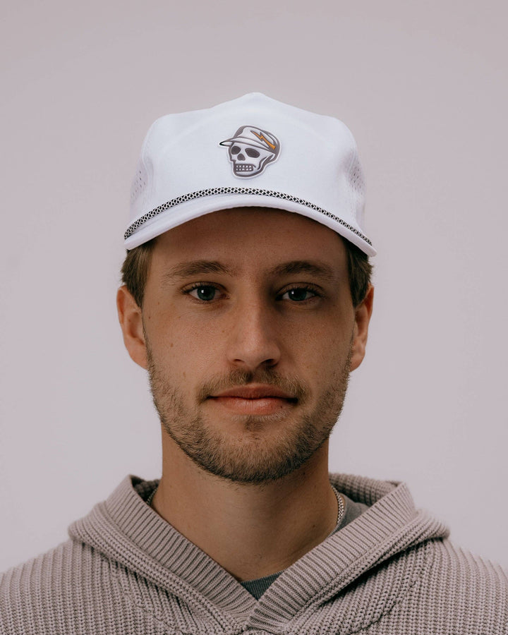 Skull Caddie Performance Rope Hat - White