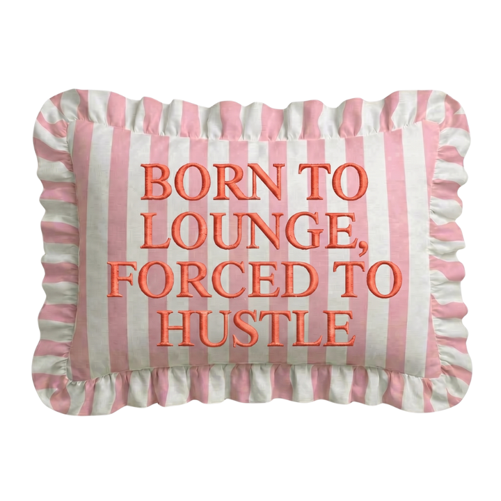 Lounge Ruffled Embroidered Pillow