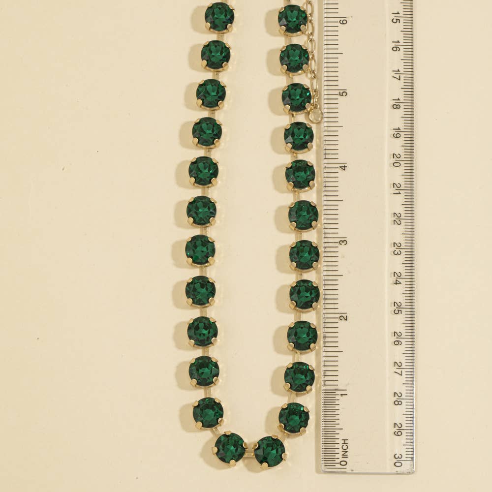 Round Crystal Tennis Necklace