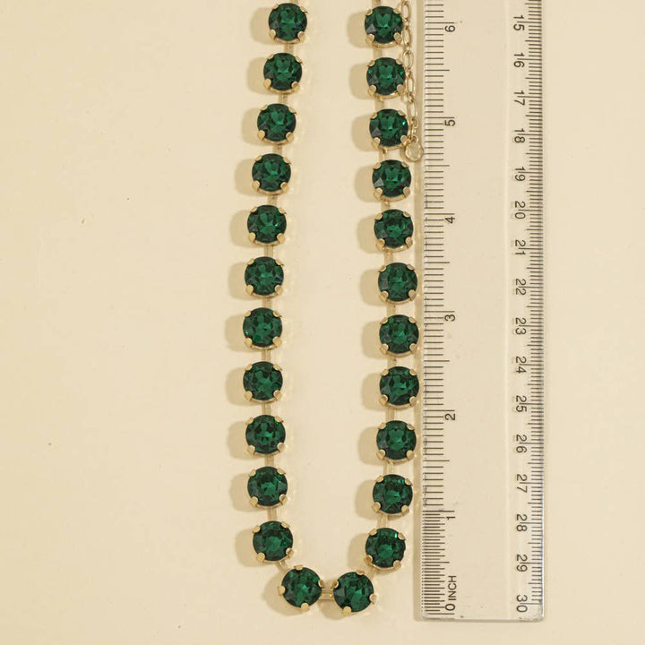 Round Crystal Tennis Necklace