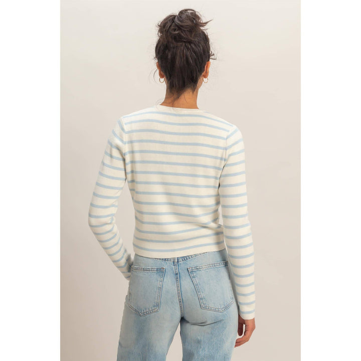 Sally Striped Button-Up Cardigan