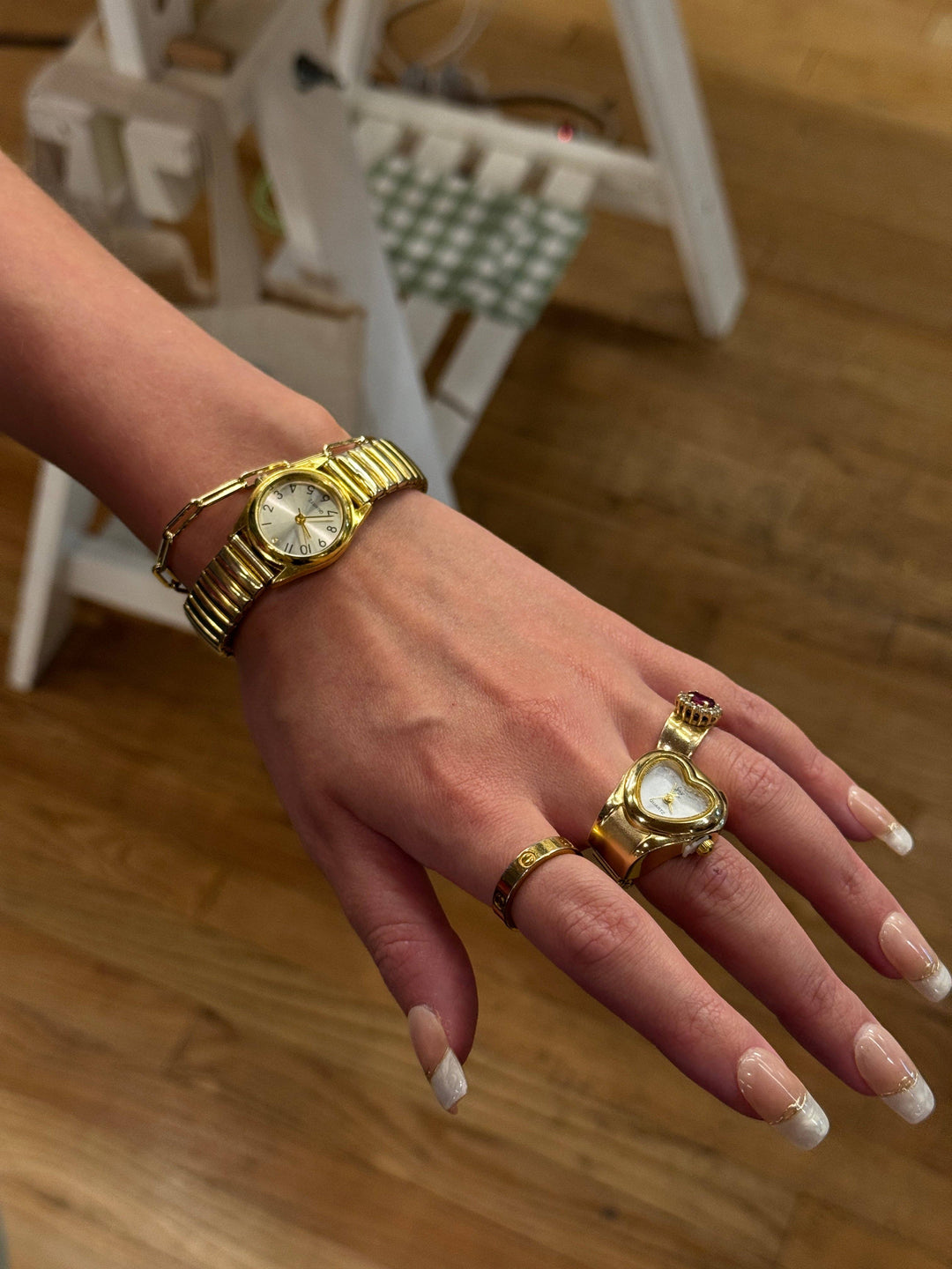 Gold Branded Watch Ring