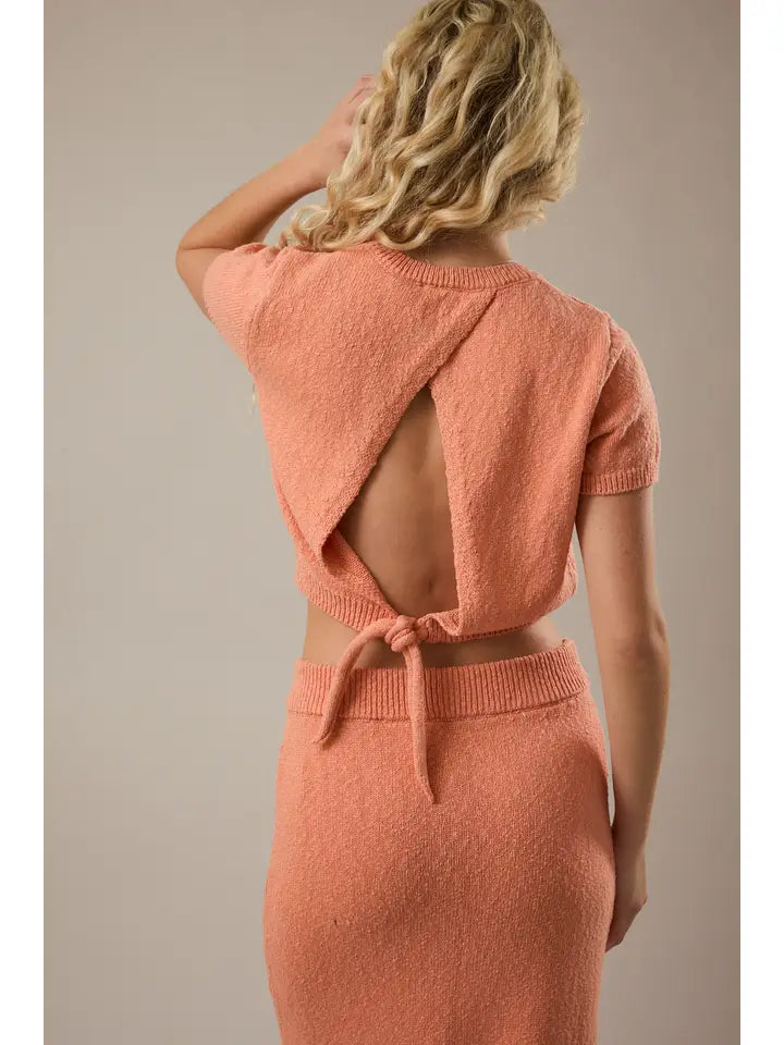 Celena Open Back Cropped Sweater