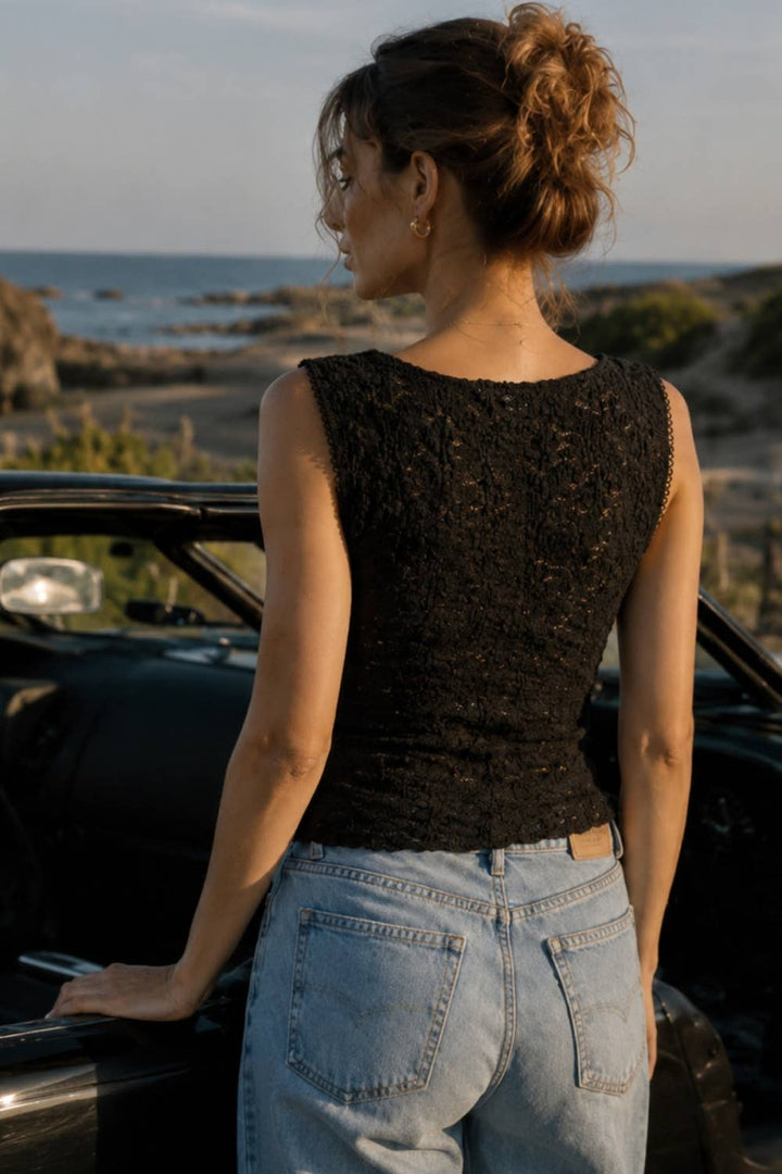 Bella Soft Lace Sleeveless Top