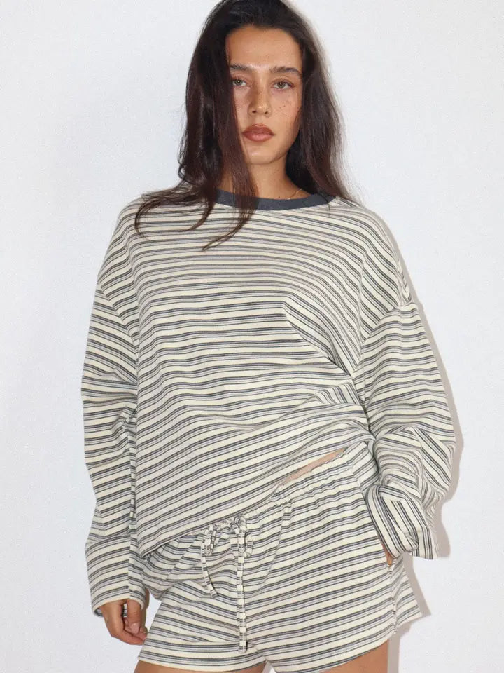 Dora L/S Striped Top