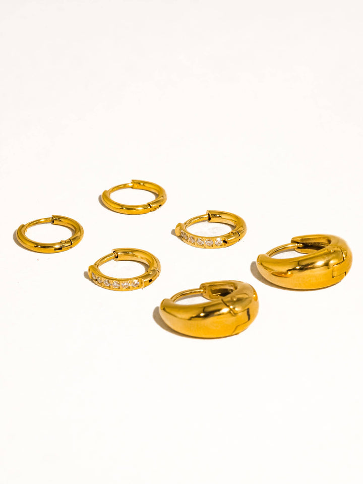 Rayon Glam Hoop Earring Set