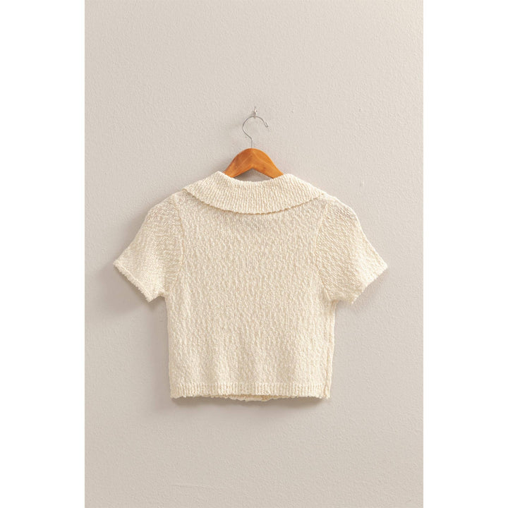 Alix Button Crop Sweater Top