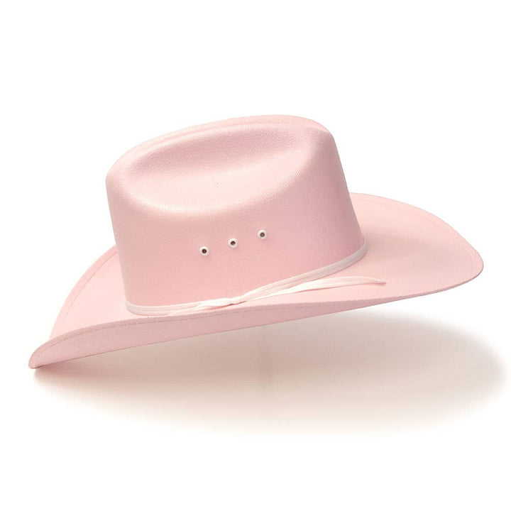 Pink Straw Western Cattleman Hat