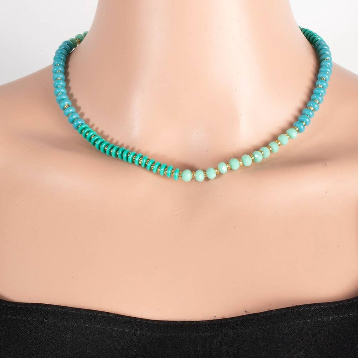 Stone And Glass Beaded Necklace