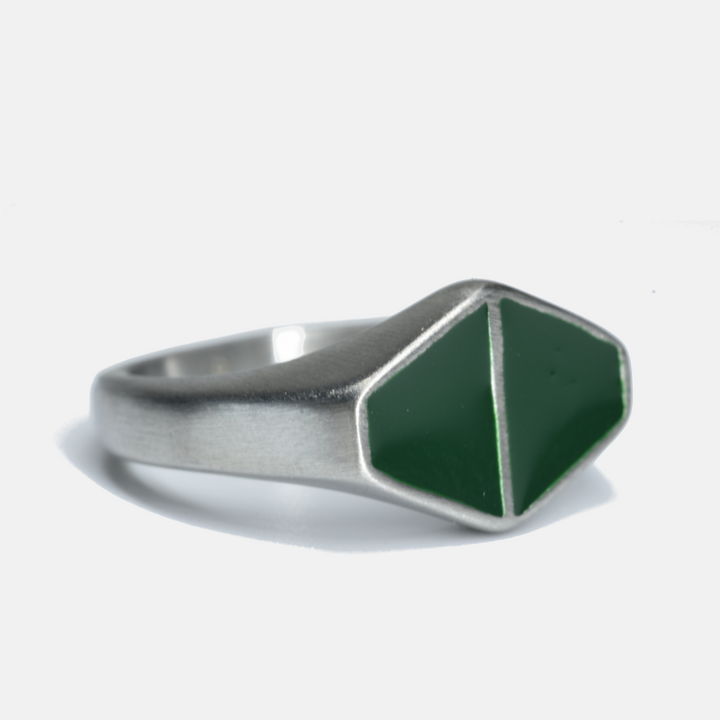 Green Duo Triangle Ring